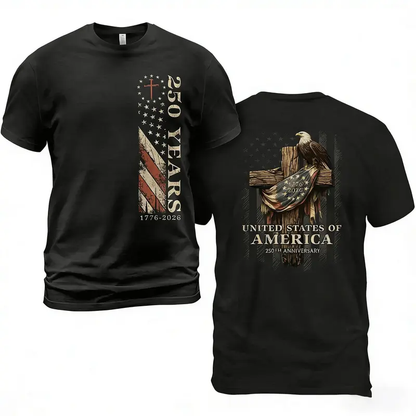 250 Years of Navy Service T-Shirt – Patriotic Nautical Tee with American Flag & Eagle Symbols