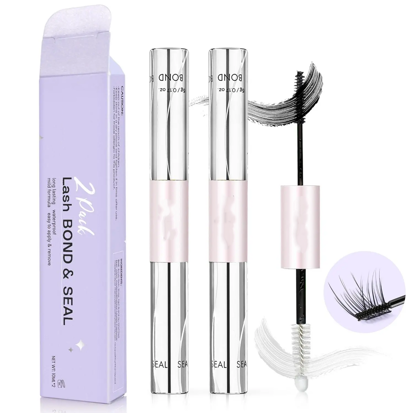 ✨ Waterproof Lash Cluster Glue – Bond & Seal, Black Adhesive for 72H Natural Hold, Latex-Free