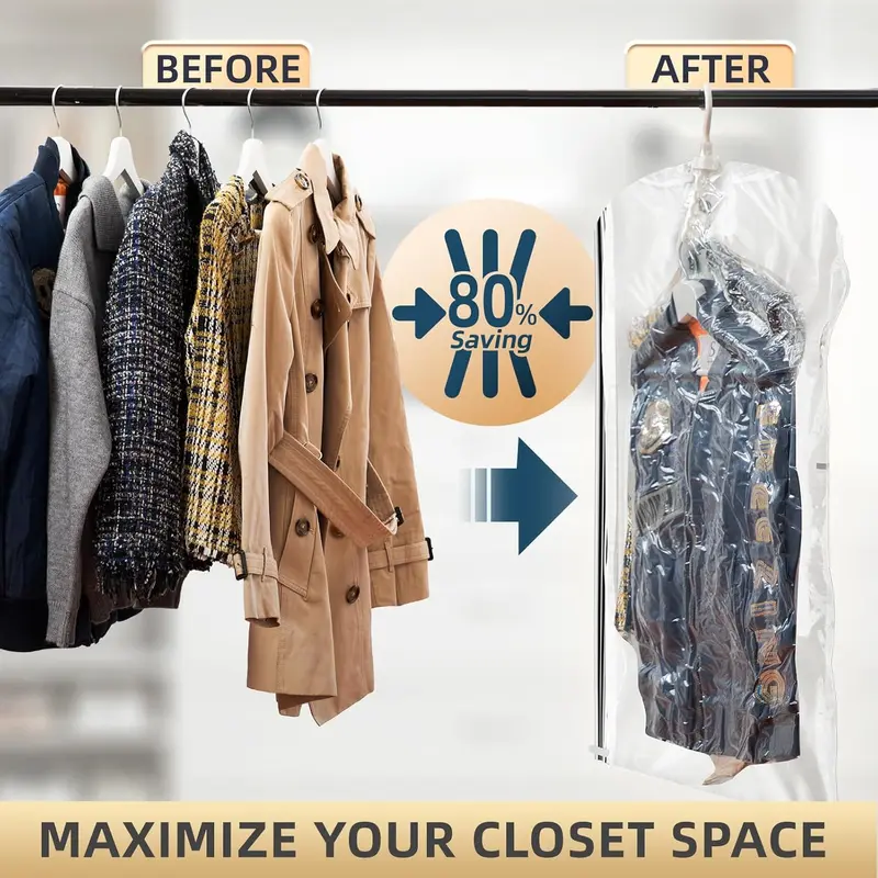 Hanging Wardrobe Savers – Compact Fold-Flat Bags for Seasonal Clothes & Linens