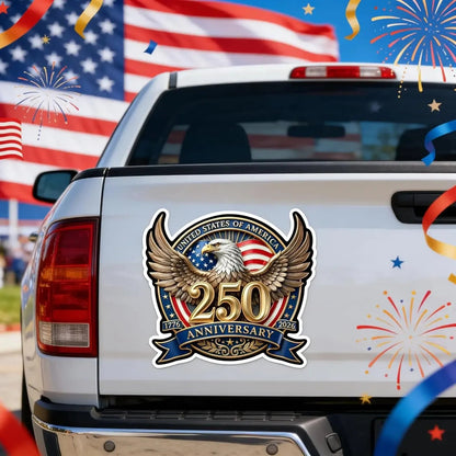 🔥🔥2PCS 250th Anniversary USA Car Decal Sticker Patriotic 4th of July Decorations 1776-2026 Vinyl