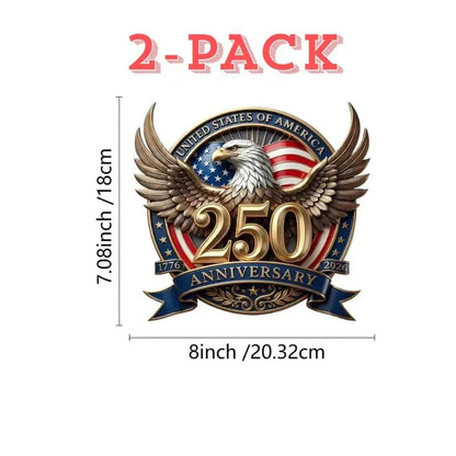 🔥🔥2PCS 250th Anniversary USA Car Decal Sticker Patriotic 4th of July Decorations 1776-2026 Vinyl