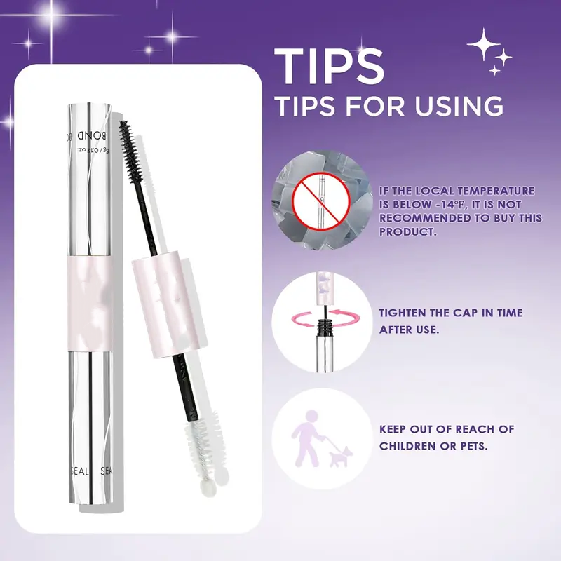 ✨ Waterproof Lash Cluster Glue – Bond & Seal, Black Adhesive for 72H Natural Hold, Latex-Free