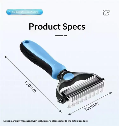 Pain-Free Dematting Undercoat Rake – Double-Sided Shedding Brush for Dogs & Cats