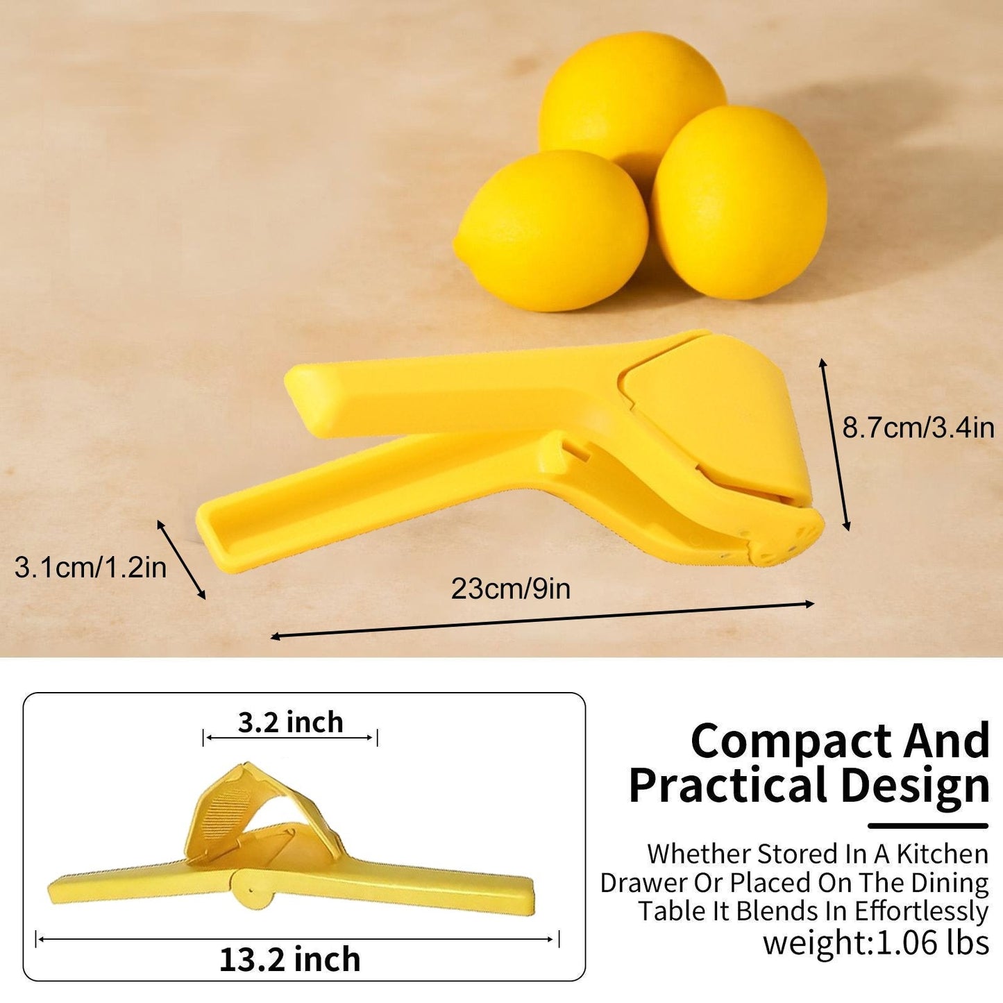 Last Day 49% OFF🔥 Citrus Squeezer | PP – Handheld Juicer for Lemons, Limes & Oranges 🍋