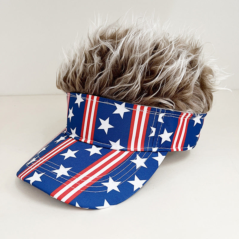 🧢 49% OFF NOW! 😂 Novelty Wig Baseball Cap – Fake Spiky Hair, Adjustable & Sun Protection – Party, Game Day or Just for Laughs ✨