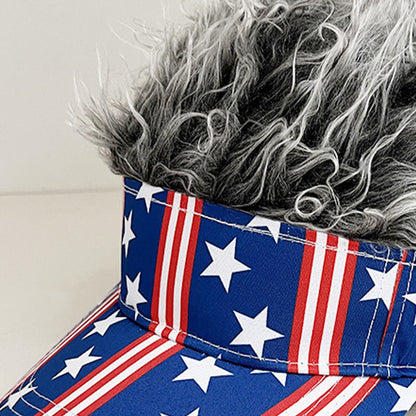 🧢 49% OFF NOW! 😂 Novelty Wig Baseball Cap – Fake Spiky Hair, Adjustable & Sun Protection – Party, Game Day or Just for Laughs ✨
