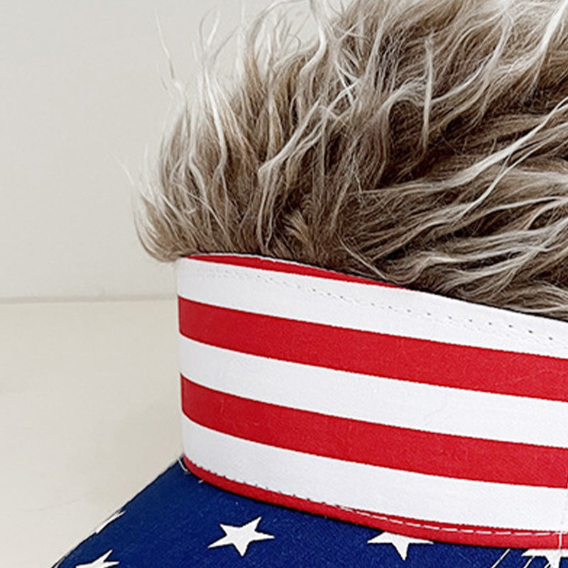 🧢 49% OFF NOW! 😂 Novelty Wig Baseball Cap – Fake Spiky Hair, Adjustable & Sun Protection – Party, Game Day or Just for Laughs ✨