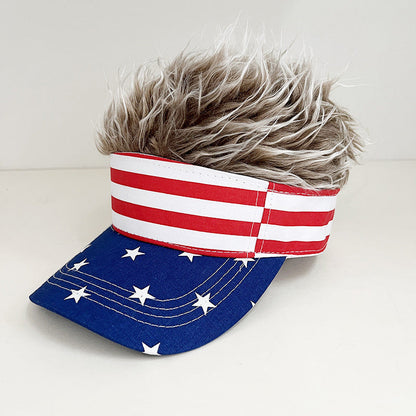 🧢 49% OFF NOW! 😂 Novelty Wig Baseball Cap – Fake Spiky Hair, Adjustable & Sun Protection – Party, Game Day or Just for Laughs ✨